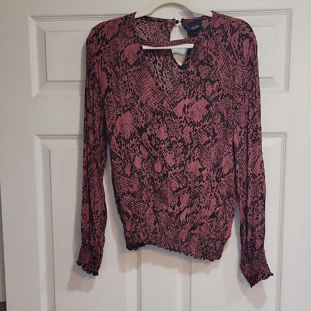 Daytrip Pink and Black Patterned Blouse